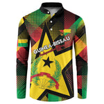 Personalized Guinea-Bissau Independence Day Button Sweatshirt Coat Of Arms With Map
