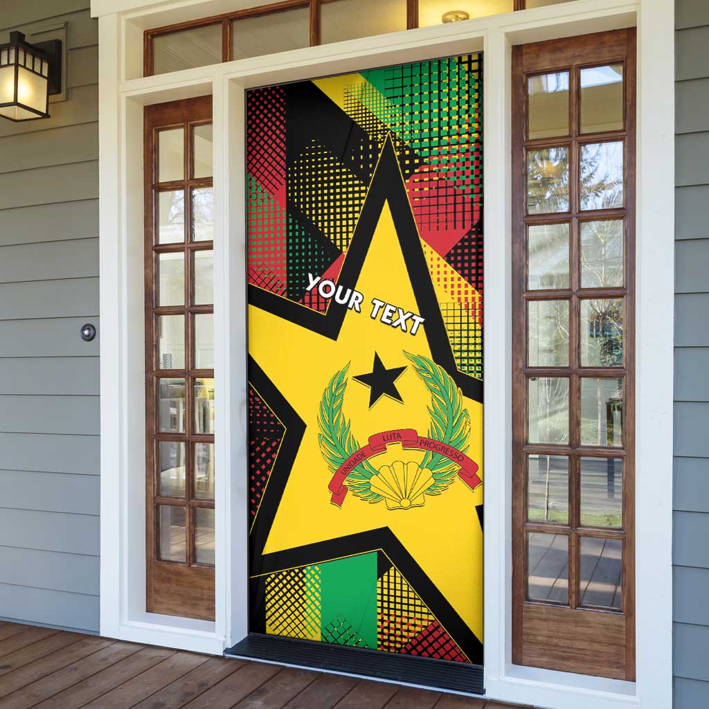 Personalized Guinea-Bissau Independence Day Door Cover Coat Of Arms With Map