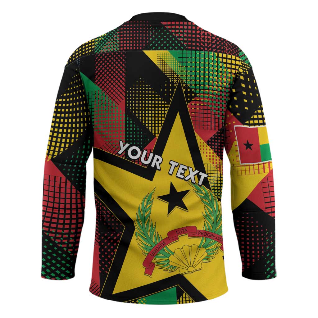 Personalized Guinea-Bissau Independence Day Hockey Jersey Coat Of Arms With Map