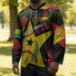 Personalized Guinea-Bissau Independence Day Hockey Jersey Coat Of Arms With Map