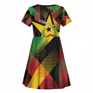 Personalized Happy Guinea-Bissau Kid Short Sleeve Dress Independence Day - African Pride