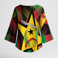 Personalized Guinea-Bissau Independence Day Kimono Sleeve Blouse Coat Of Arms With Map