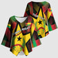 Personalized Guinea-Bissau Independence Day Kimono Sleeve Blouse Coat Of Arms With Map