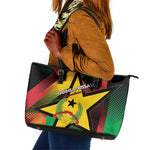 Happy Guinea-Bissau Leather Tote Bag Independence Day - African Pride