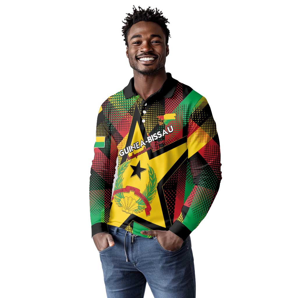 Personalized Happy Guinea-Bissau Long Sleeve Polo Shirt Independence Day - African Pride
