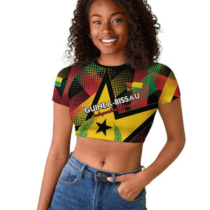 Personalized Happy Guinea-Bissau Raglan Cropped T shirt Independence Day - African Pride