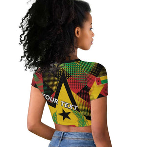 Personalized Happy Guinea-Bissau Raglan Cropped T shirt Independence Day - African Pride
