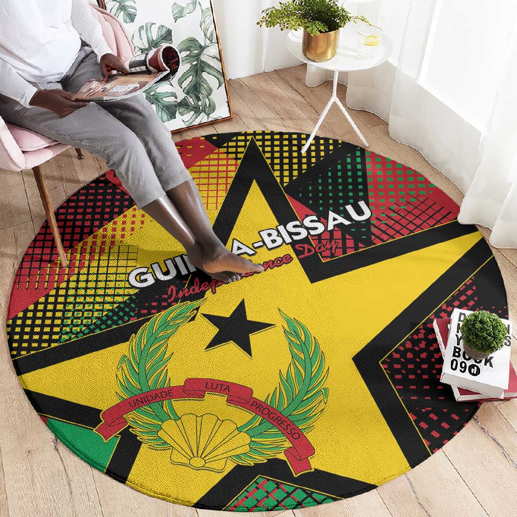 Happy Guinea-Bissau Round Carpet Independence Day - African Pride