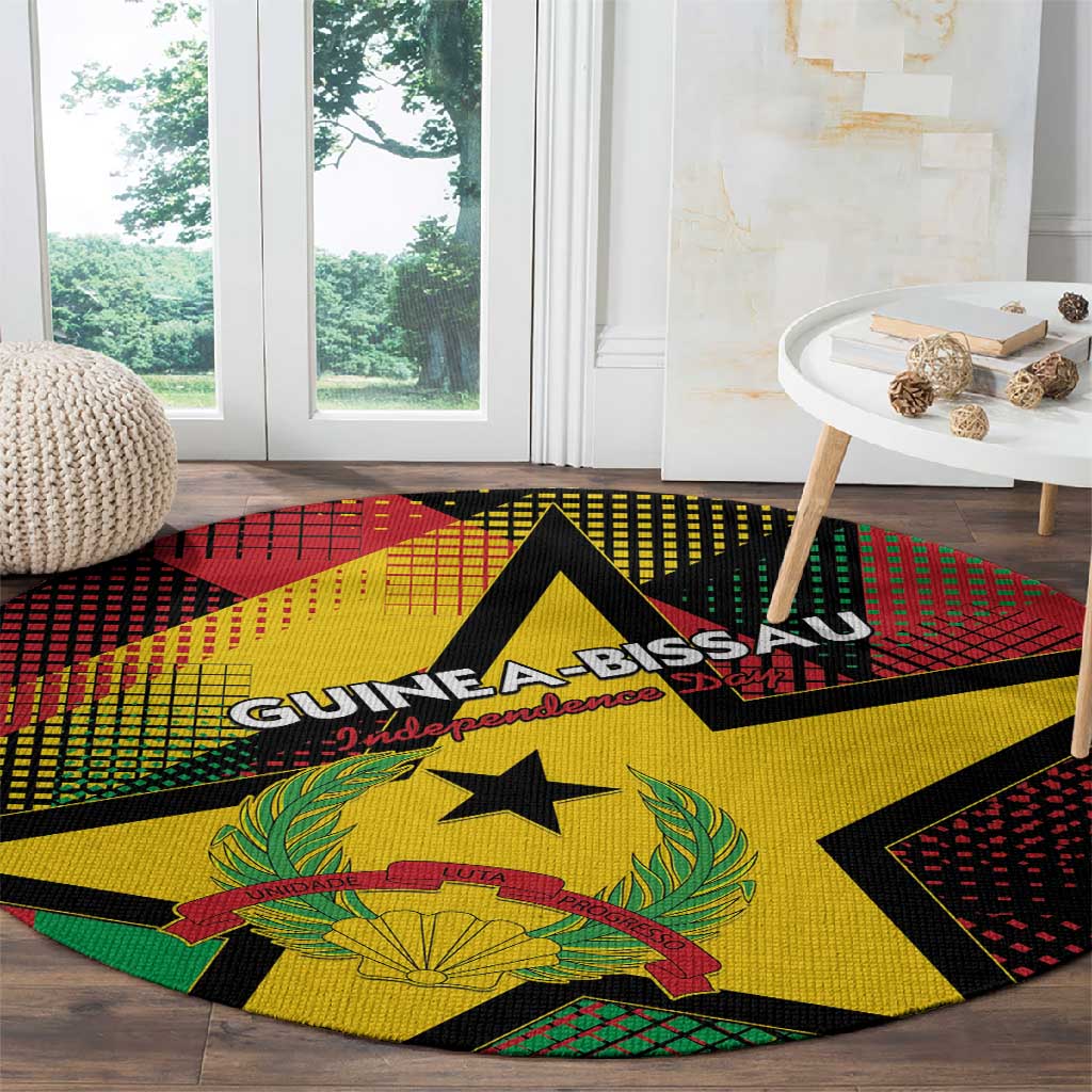 Happy Guinea-Bissau Round Carpet Independence Day - African Pride