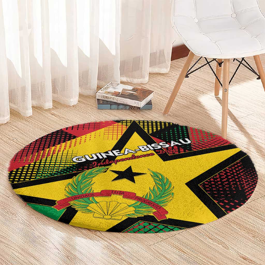 Happy Guinea-Bissau Round Carpet Independence Day - African Pride