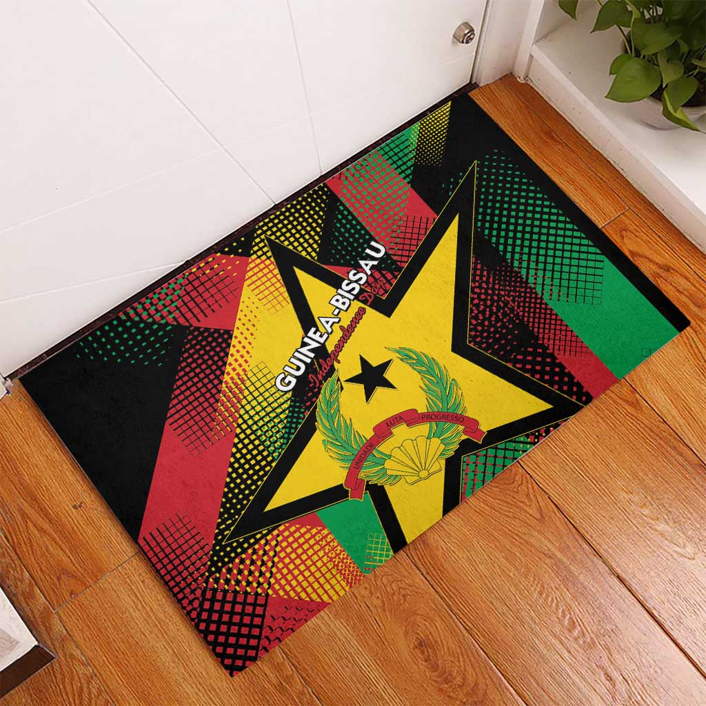 Happy Guinea-Bissau Rubber Doormat Independence Day - African Pride