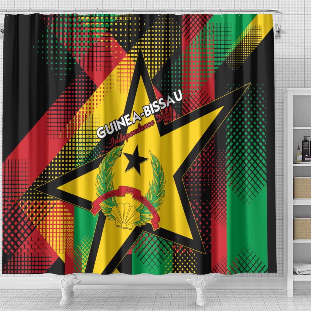 Happy Guinea-Bissau Shower Curtain Independence Day - African Pride