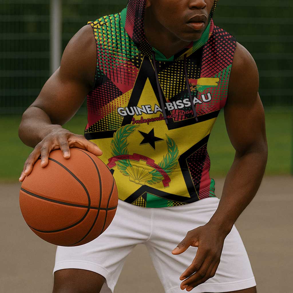 Personalized Happy Guinea-Bissau Sleeveless Hoodie Independence Day - African Pride