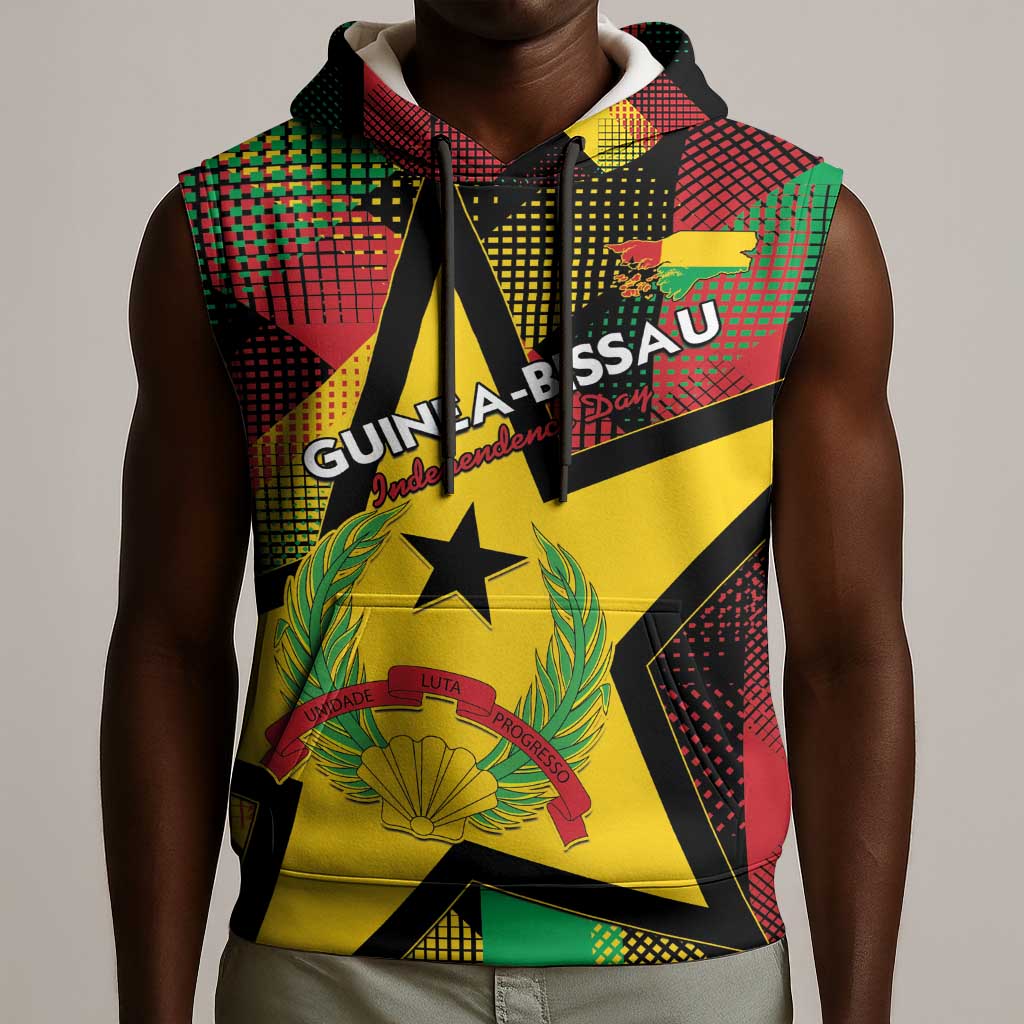 Personalized Happy Guinea-Bissau Sleeveless Hoodie Independence Day - African Pride