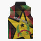 Personalized Guinea-Bissau Independence Day Sleeveless Puffer Jacket Coat Of Arms With Map