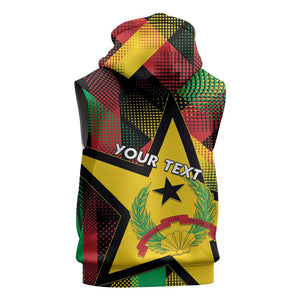 Personalized Happy Guinea-Bissau Sleeveless Zip Hoodie Independence Day - African Pride