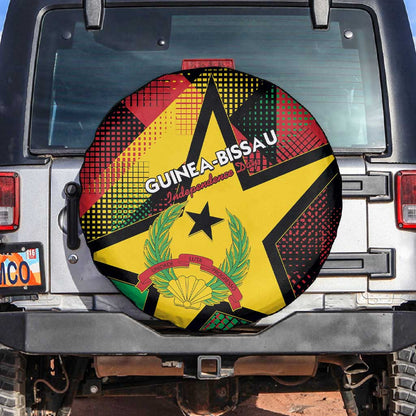 Happy Guinea-Bissau Spare Tire Cover Independence Day - African Pride