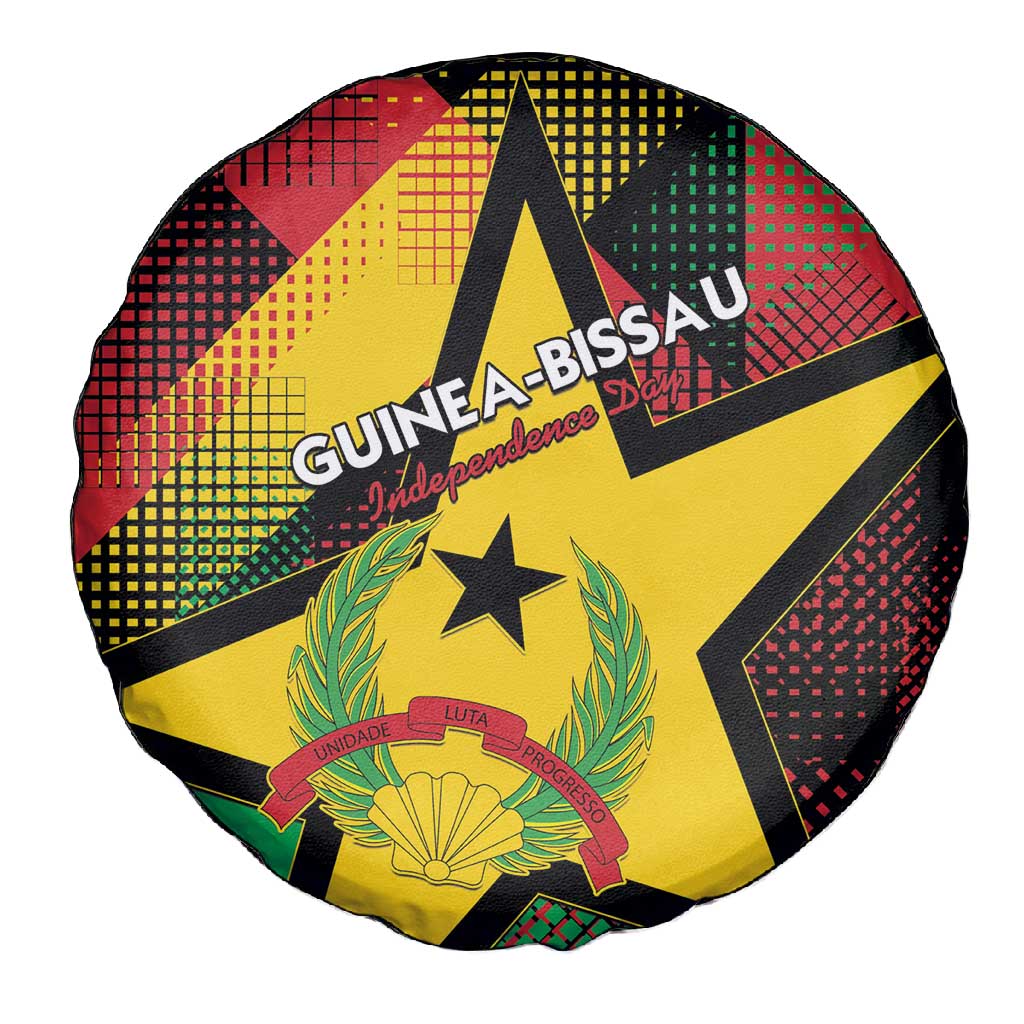 Happy Guinea-Bissau Spare Tire Cover Independence Day - African Pride