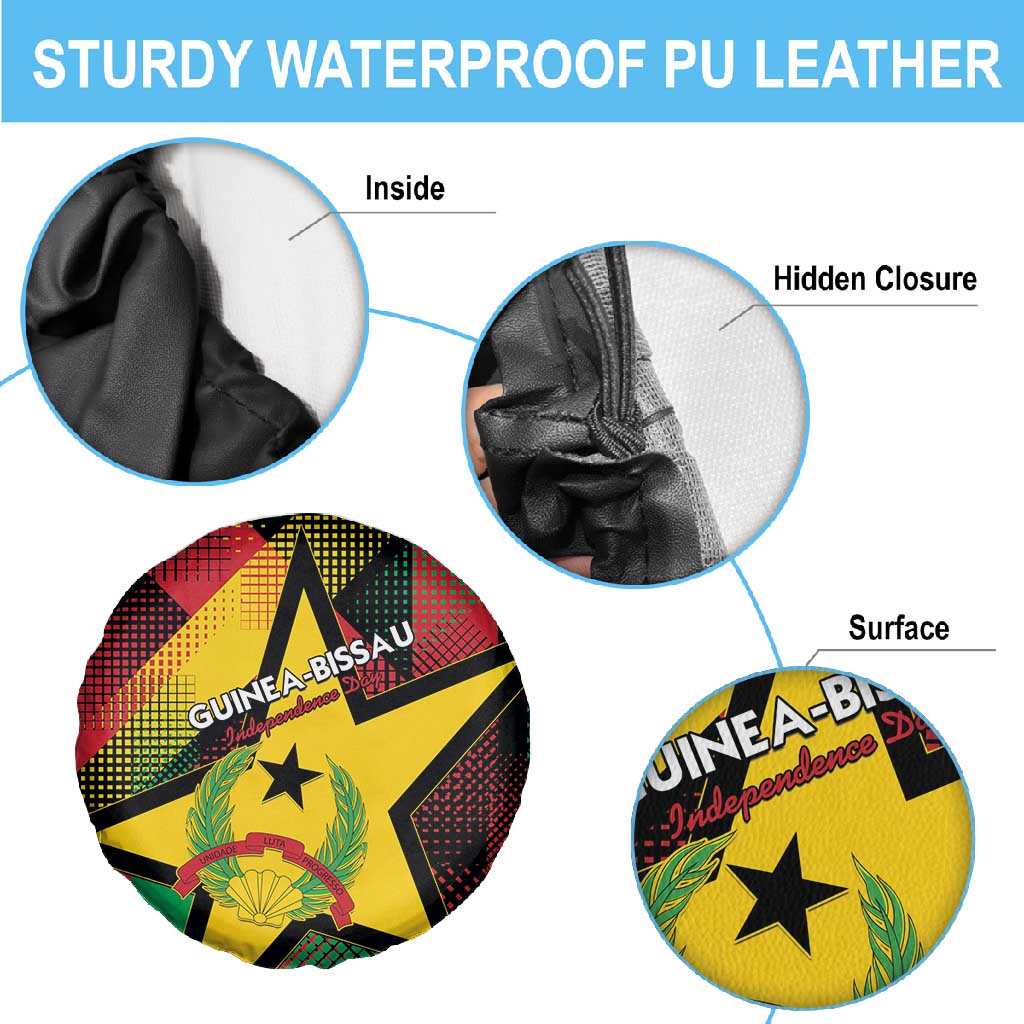 Happy Guinea-Bissau Spare Tire Cover Independence Day - African Pride