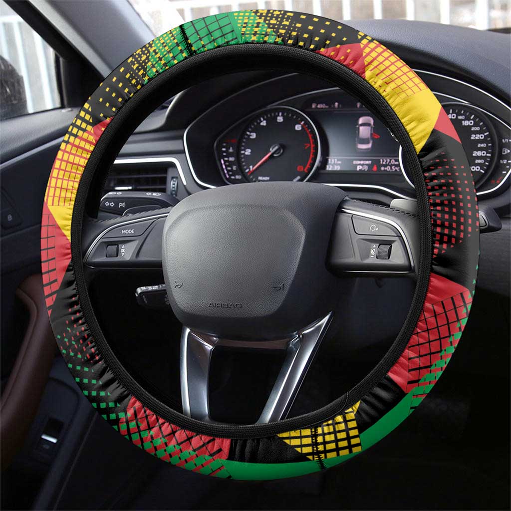 Happy Guinea-Bissau Steering Wheel Cover Independence Day - African Pride