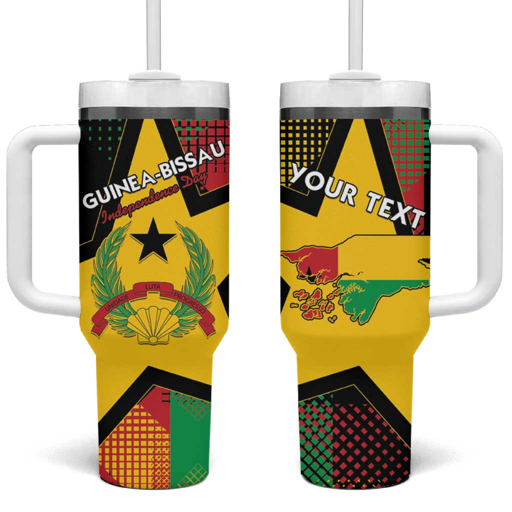 Personalized Happy Guinea-Bissau Tumbler With Handle Independence Day - African Pride
