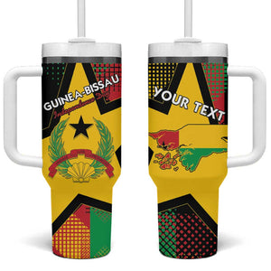 Personalized Happy Guinea-Bissau Tumbler With Handle Independence Day - African Pride