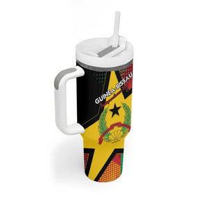 Personalized Happy Guinea-Bissau Tumbler With Handle Independence Day - African Pride
