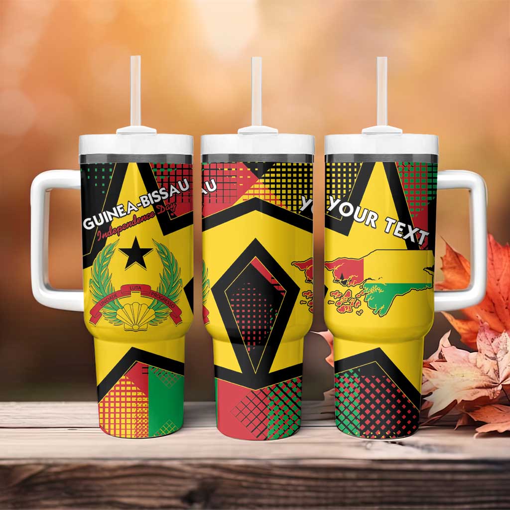 Personalized Happy Guinea-Bissau Tumbler With Handle Independence Day - African Pride