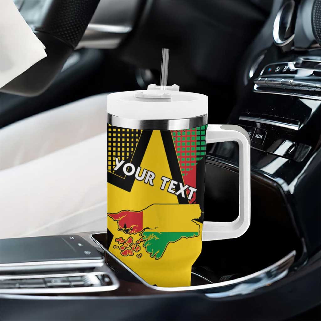 Personalized Happy Guinea-Bissau Tumbler With Handle Independence Day - African Pride