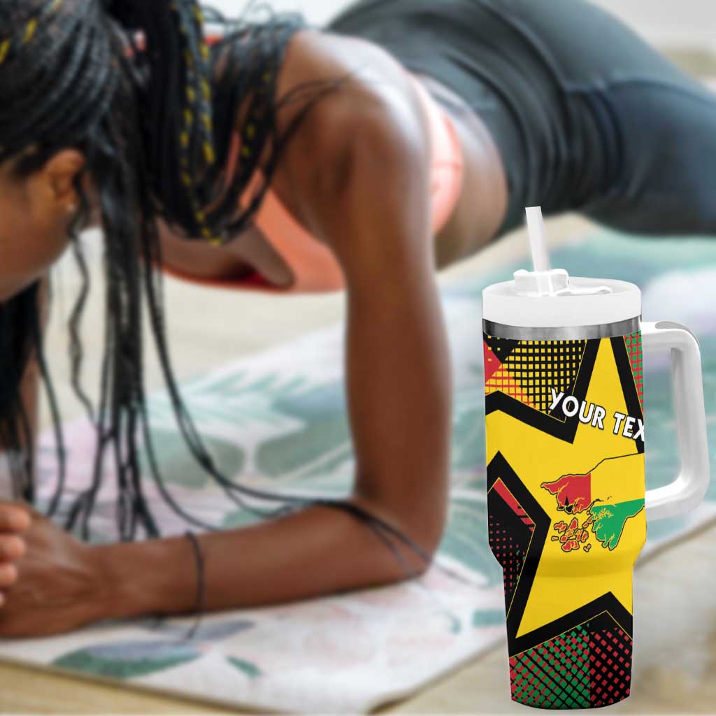 Personalized Happy Guinea-Bissau Tumbler With Handle Independence Day - African Pride