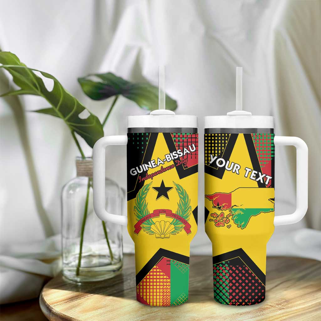 Personalized Happy Guinea-Bissau Tumbler With Handle Independence Day - African Pride