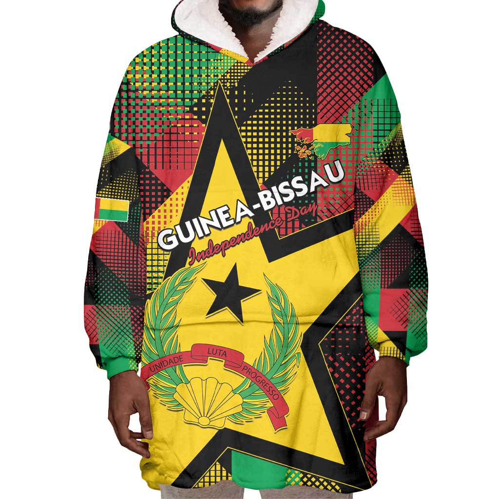 Personalized Happy Guinea-Bissau Wearable Blanket Hoodie Independence Day - African Pride