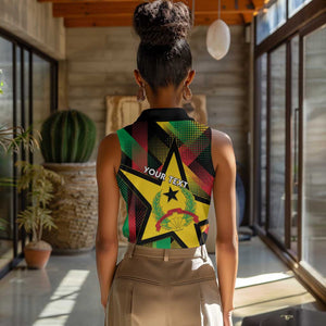 Personalized Happy Guinea-Bissau Women Sleeveless Polo Shirt Independence Day - African Pride