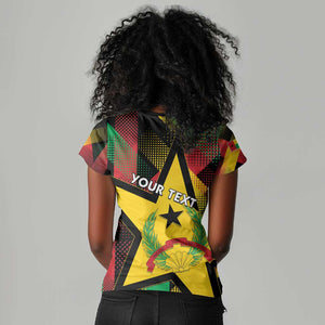 Personalized Happy Guinea-Bissau Women V-Neck T-Shirt Independence Day - African Pride