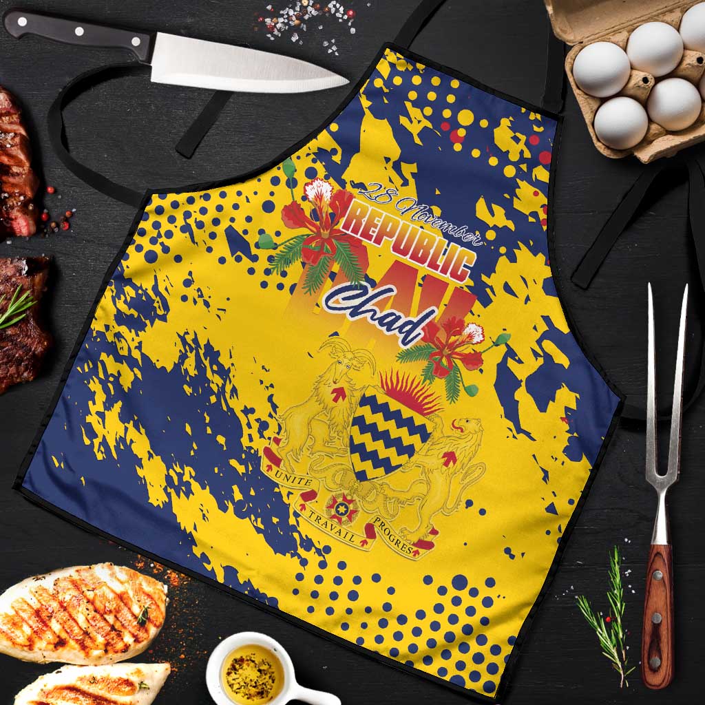 Chad Republic Day Apron Coat Of Arms - Grunge Style
