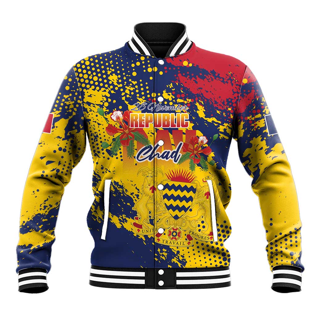Afro TChad Personalized Baseball Jacket Happy Republic Day - African Pride