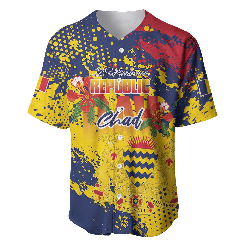 Afro TChad Personalized Baseball Jersey Happy Republic Day - African Pride