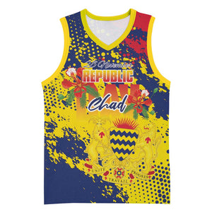 Afro TChad Personalized Basketball Jersey Happy Republic Day - African Pride