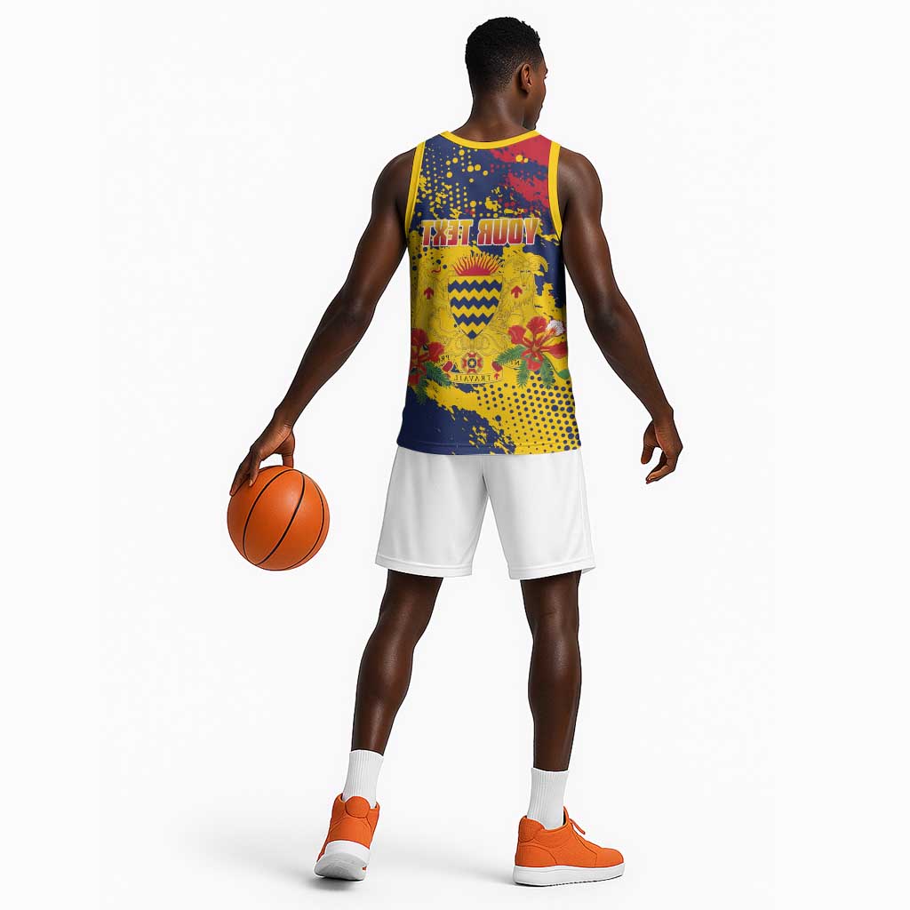 Afro TChad Personalized Basketball Jersey Happy Republic Day - African Pride