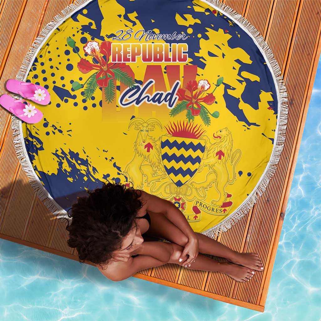 Afro TChad Beach Blanket Happy Republic Day - African Pride