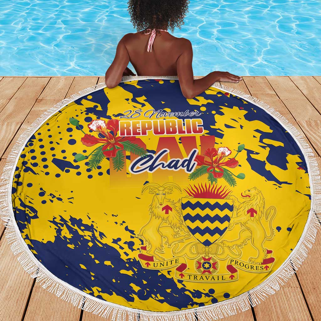 Afro TChad Beach Blanket Happy Republic Day - African Pride