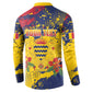 Personalized Chad Republic Day Button Sweatshirt Coat Of Arms - Grunge Style