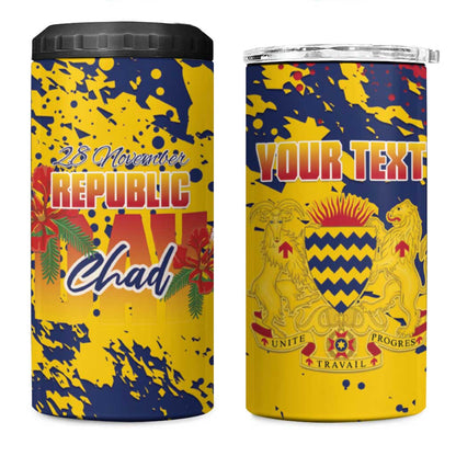 Afro TChad Personalized 4 in 1 Can Cooler Tumbler Happy Republic Day - African Pride