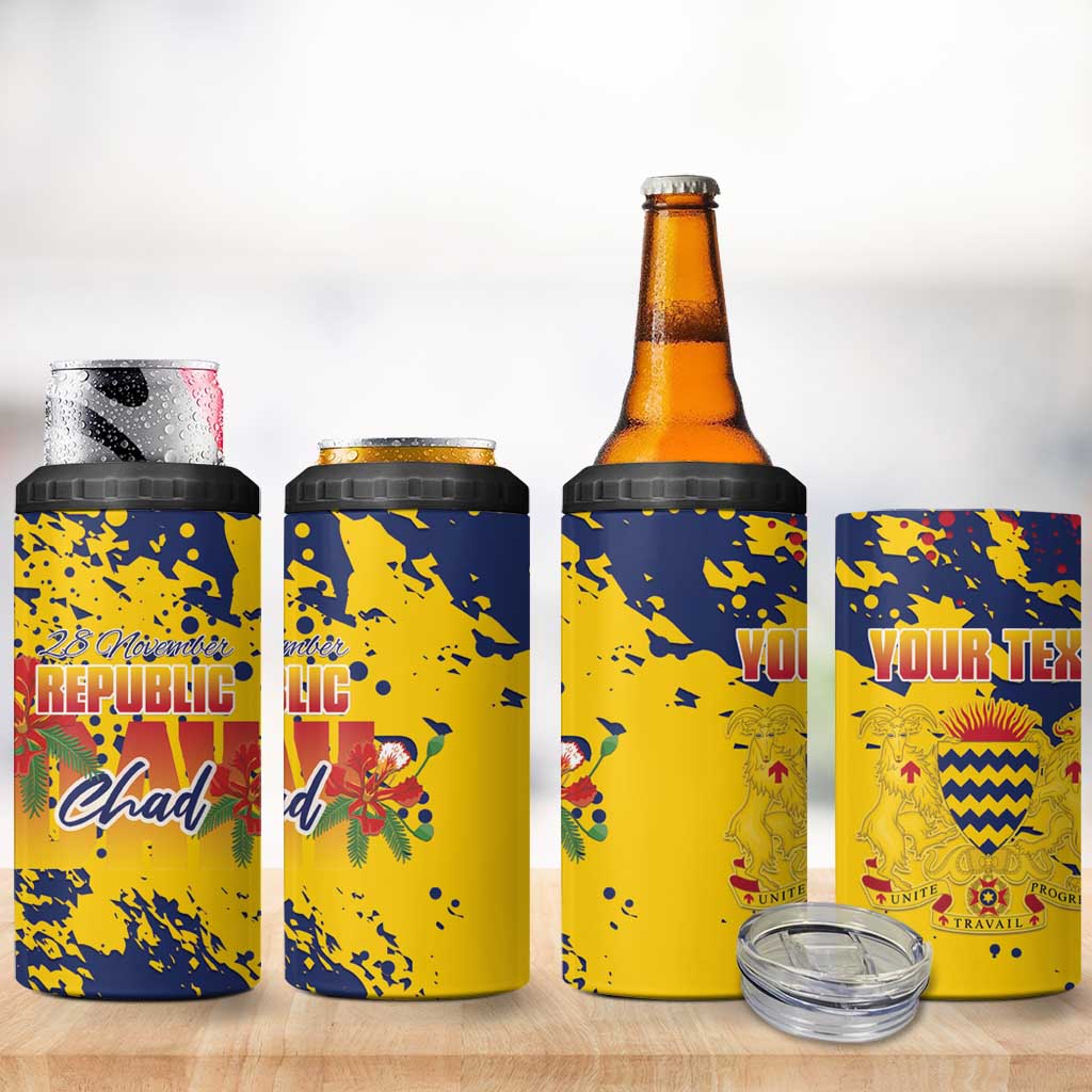 Afro TChad Personalized 4 in 1 Can Cooler Tumbler Happy Republic Day - African Pride