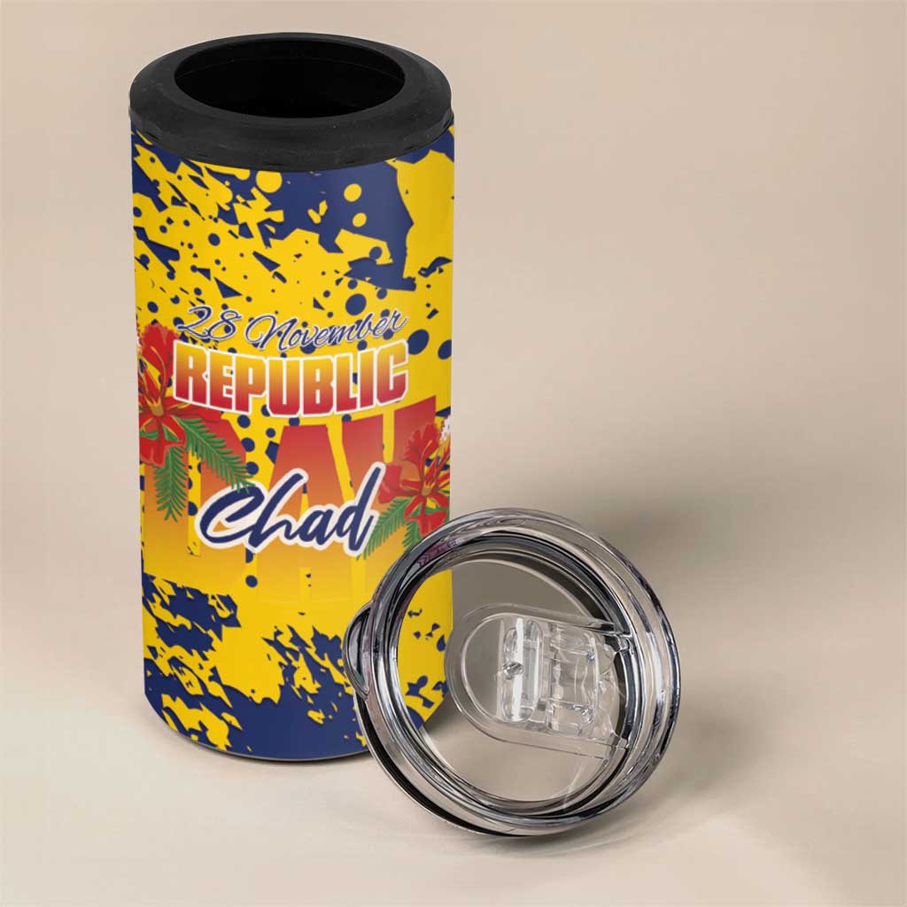 Afro TChad Personalized 4 in 1 Can Cooler Tumbler Happy Republic Day - African Pride