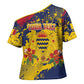 Personalized Chad Republic Day Cross Shoulder Shirt Coat Of Arms - Grunge Style