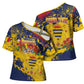Personalized Chad Republic Day Cross Shoulder Shirt Coat Of Arms - Grunge Style