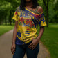 Personalized Chad Republic Day Cross Shoulder Shirt Coat Of Arms - Grunge Style