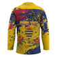 Personalized Chad Republic Day Hockey Jersey Coat Of Arms - Grunge Style