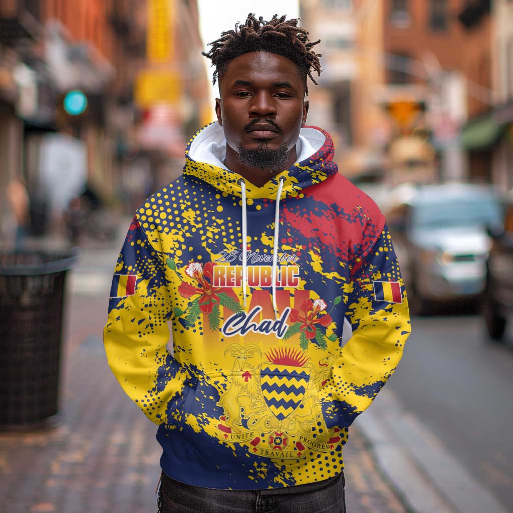 Afro TChad Personalized Hoodie Happy Republic Day - African Pride